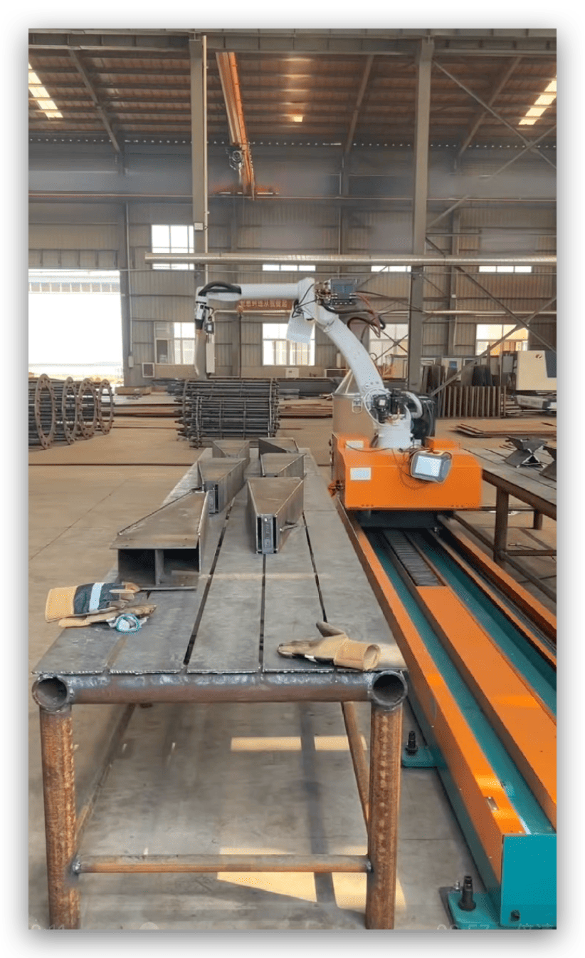two rail mounted industrial welding robot stations for power tower components two rail mounted industrial welding robot stations for power tower components