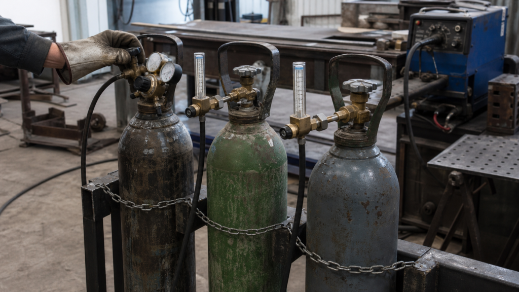 MIG shielding gas cost comparison for carbon steel fabrication