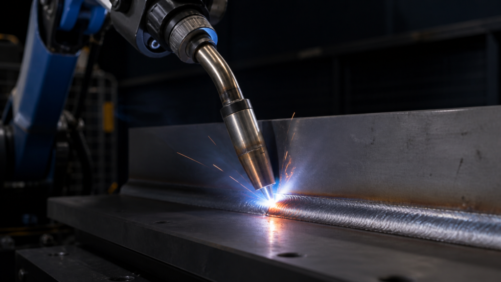 robotic welding crater fill at the end of a MIG weld