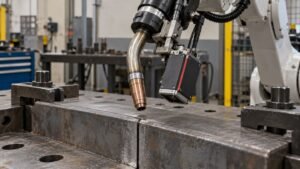 Robotic seam sensing retrofit illustrated in a practical industrial workshop