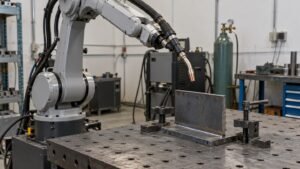 Robotic welding feasibility study illustrated in a practical industrial workshop